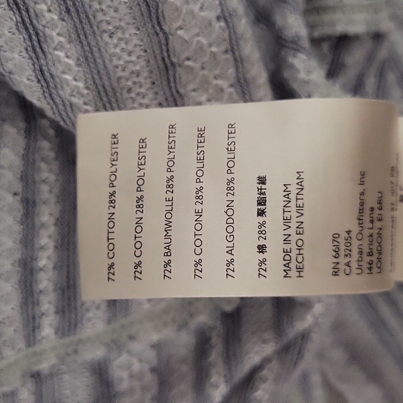 🛍Free People Womens Medium Cropped Open Front Cardigan Stripe Metallic‎ Eloise - Picture 8 of 8